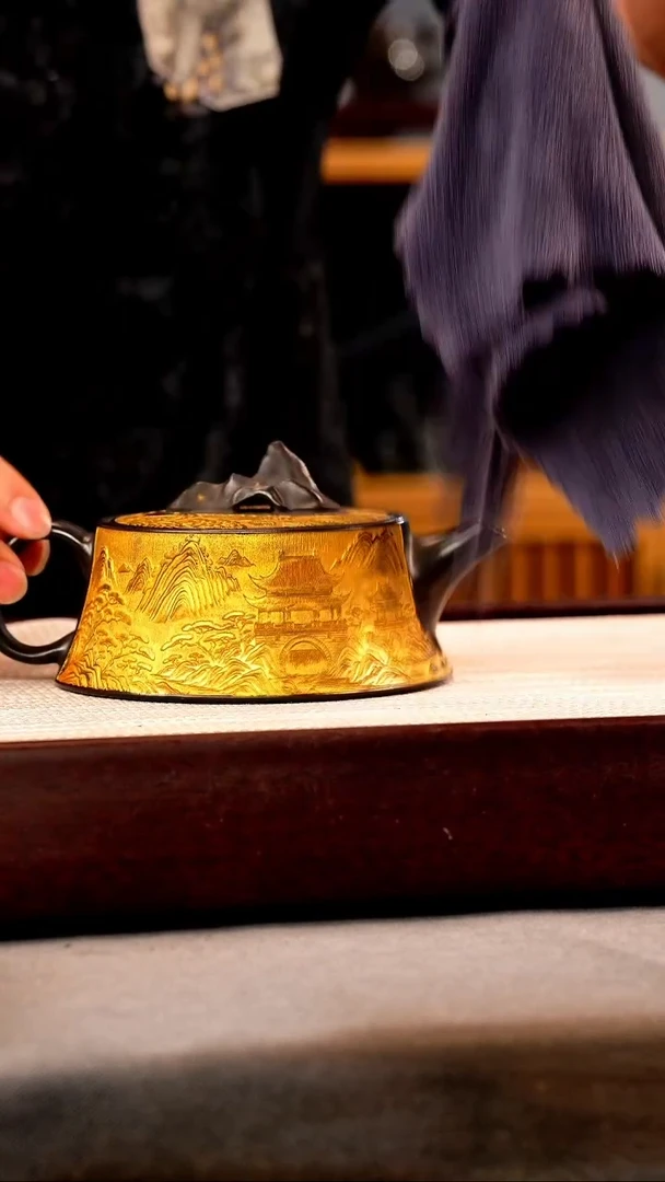 茶壶紫砂柱础 石黄 亭台楼阁