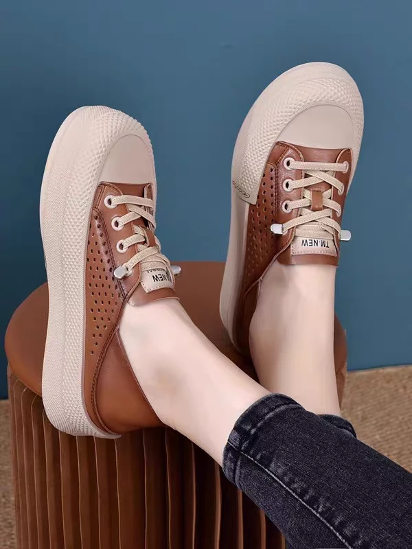 0890头层牛皮复古手工百搭洞洞板鞋