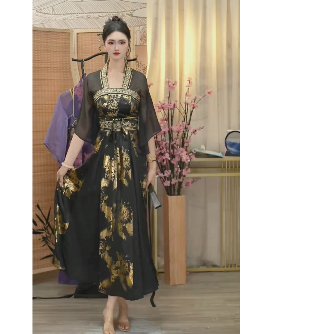 微岚熙2025夏季新款中国风飘逸日常长款连衣裙2826