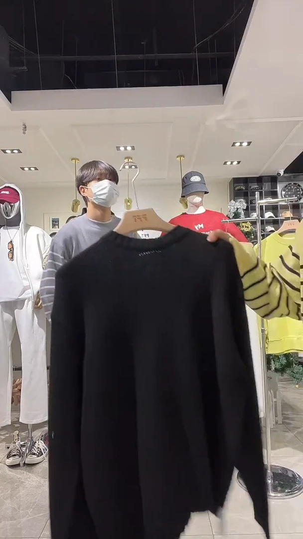 男士秋冬纯色针织