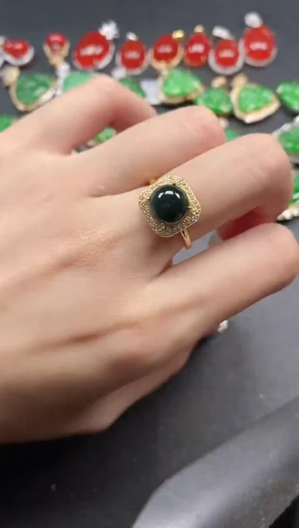 银S925镶嵌戒指翡翠51151
