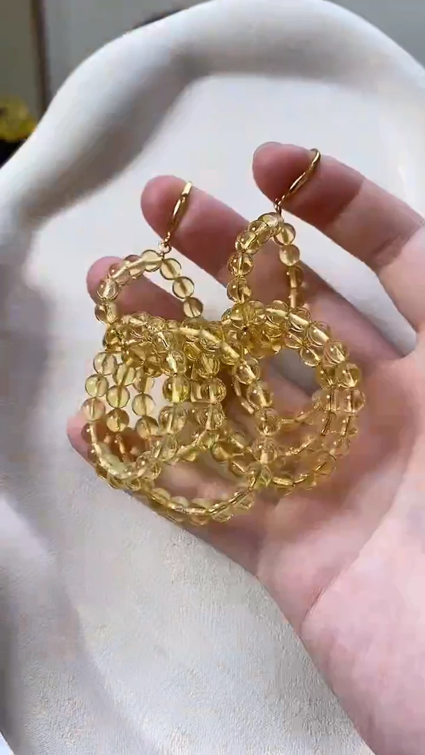 琥珀未镶嵌耳饰耳环