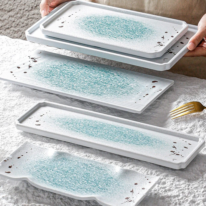 网红富士烧肉牧场绿宝石烤肉盘餐具密胺创意火锅店雪花肥牛涮肉盘