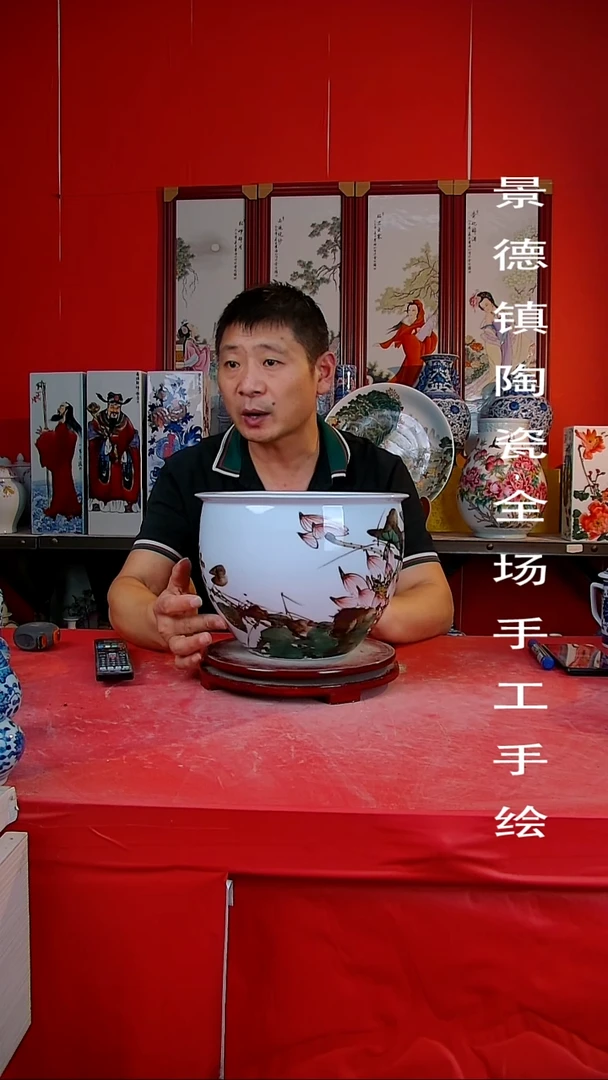 摆件手景德镇陶瓷 全场手工绘