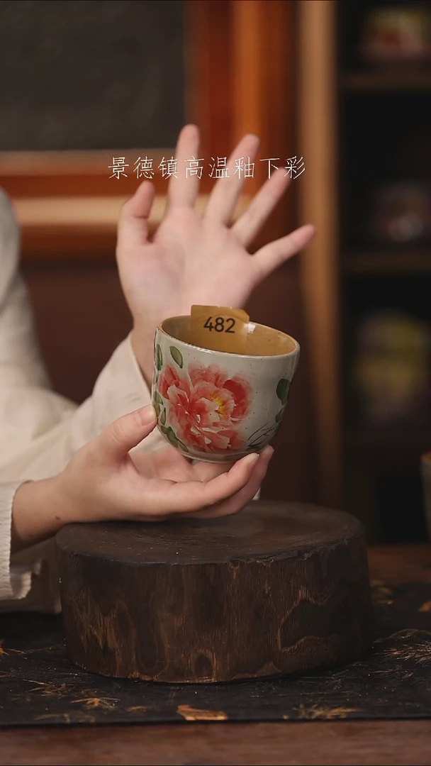 陶瓷景德镇高温釉下手绘陶瓷@L482@