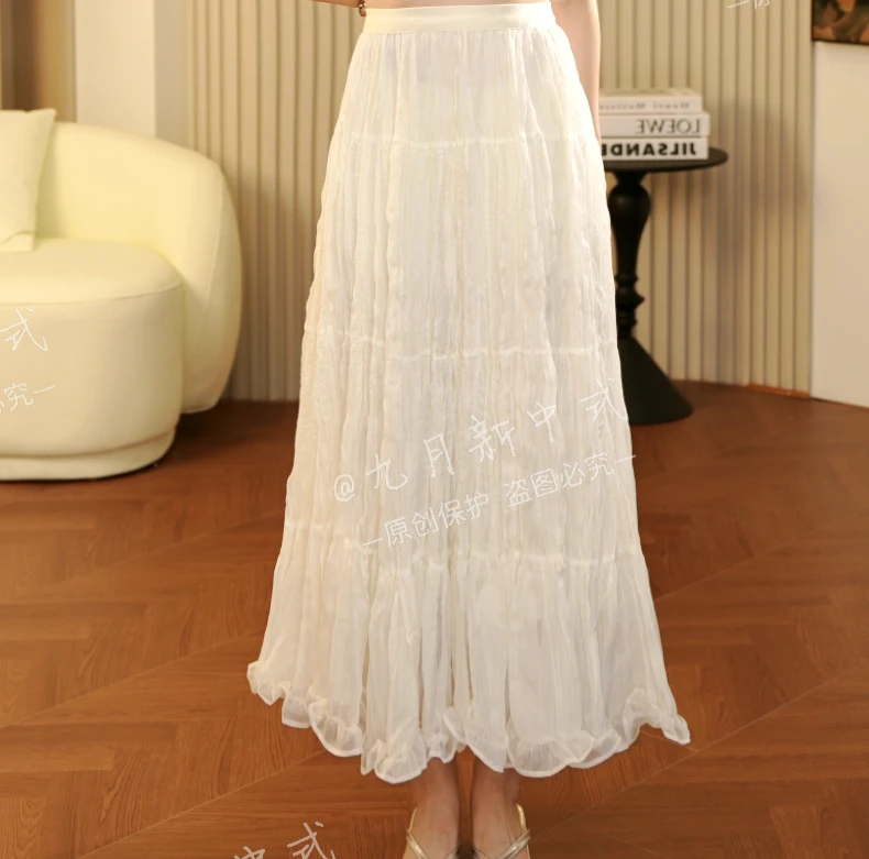 【仙萤】2025春夏季新款新中式复古显瘦女装爆款仙女半身裙D8563