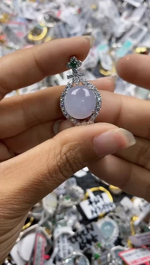 银S925镶嵌戒指翡翠151515----5