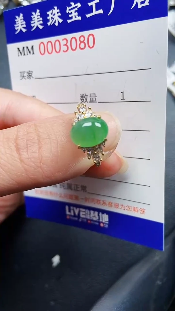 颈饰银S925镶嵌翡翠3080
