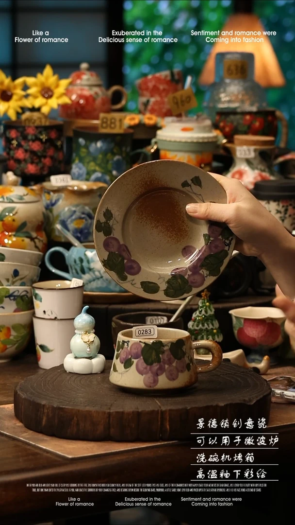 陶瓷景德镇高温釉下彩手工手绘款式@A0283@