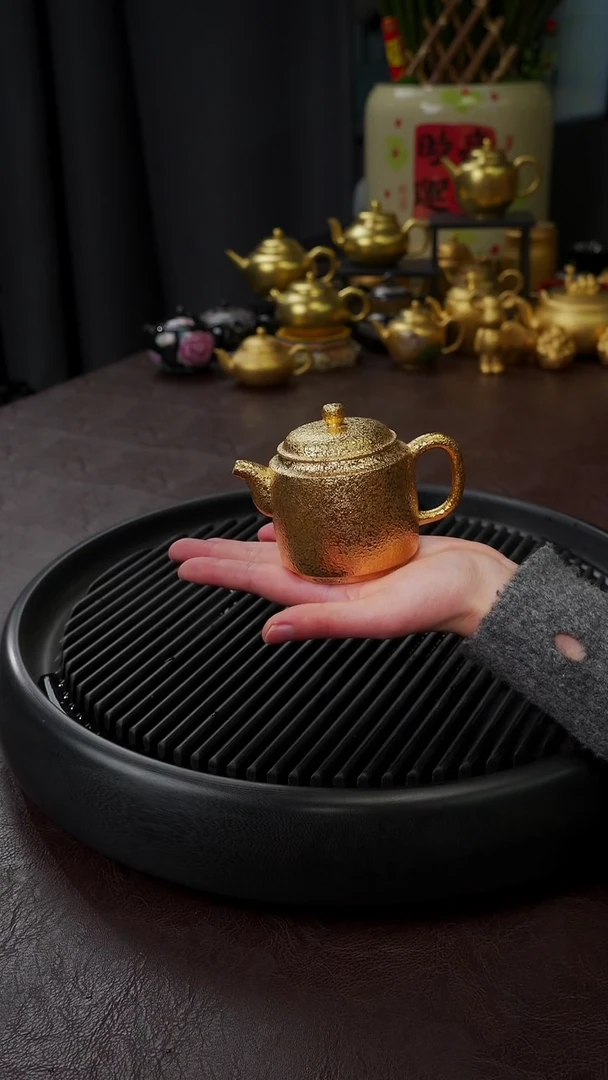 【闪购商品】杯【宜景窑鎏金】矮极直金壶