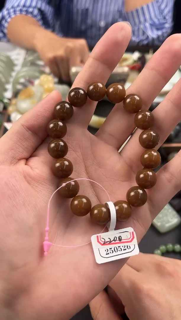 未镶嵌手串和田玉用****9且末金山纯糖手串卡12微色差