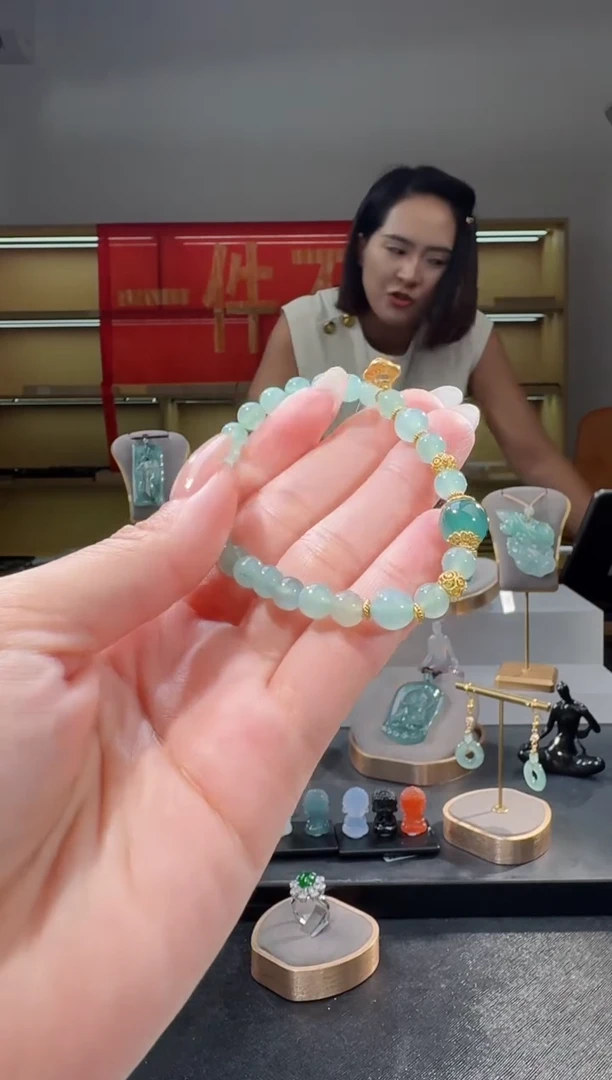 吊坠(不含链)银S925镶嵌翡翠手串（多样性发其一）
