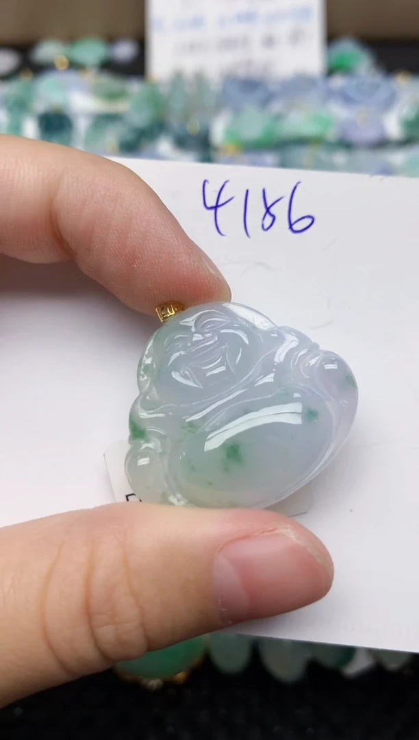 颈饰18K金镶嵌翡翠天然缅甸A货翡翠百元以上9元证书费自理