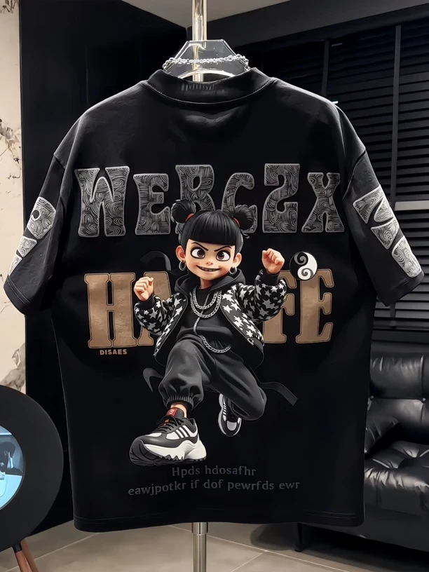 时尚男士高级潮牌纯棉简约短袖帅气青年百搭休闲轻奢圆领T恤上衣