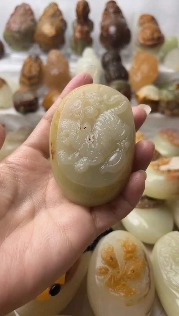 石材方解石手把摆件不退换虎