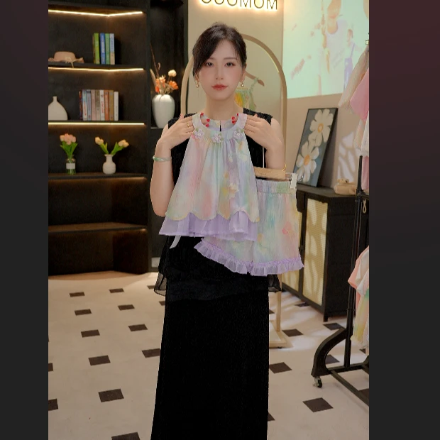 MOMOCO/夏季休闲宽松小众韩版风格女童套装77620580099