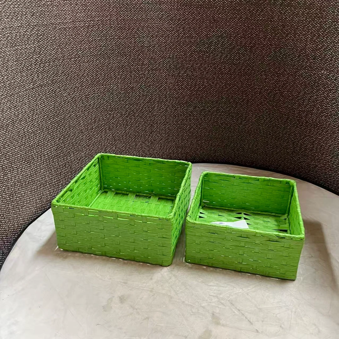 5863瑕疵款 大号22*22*10小号19*19*9cm 家用编织收纳筐储物篮子