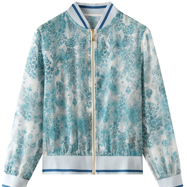 真丝双绉拉链外套