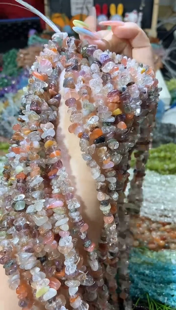 水晶珠宝半成品未镶嵌彩发晶
