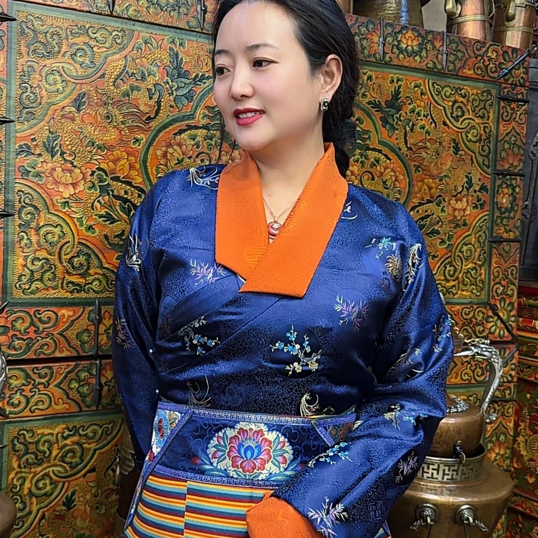 史镜新款冬季缎面藏服（纯藏式里布款）