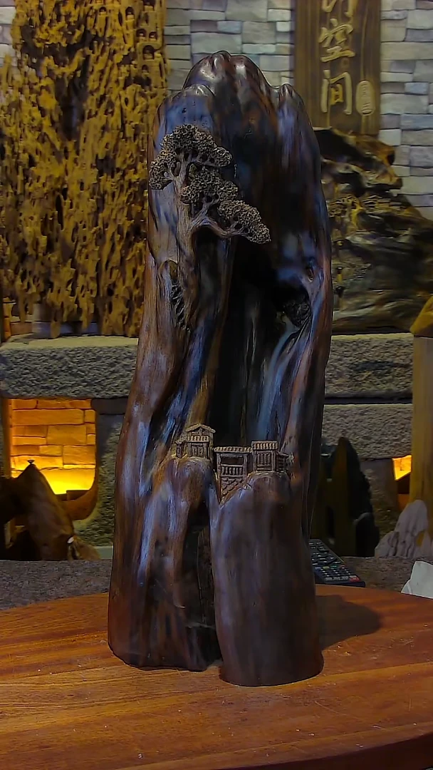 木金丝楠阴沉木山水摆件