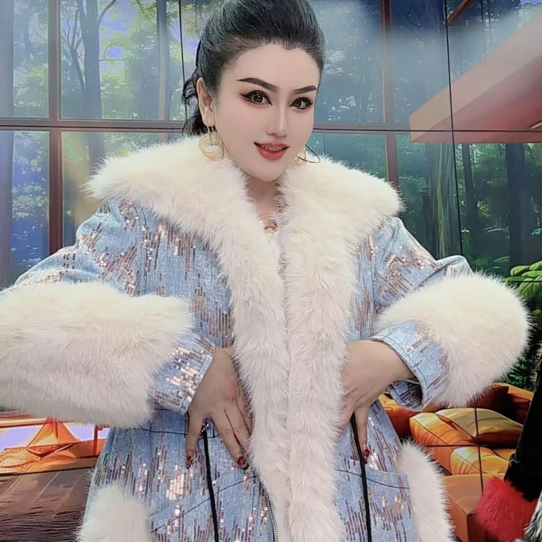 8878 牛仔时尚亮片气质外套