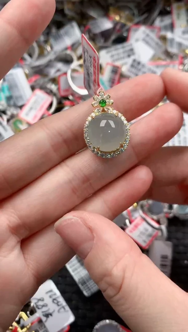 银S925镶嵌戒指翡翠333---7