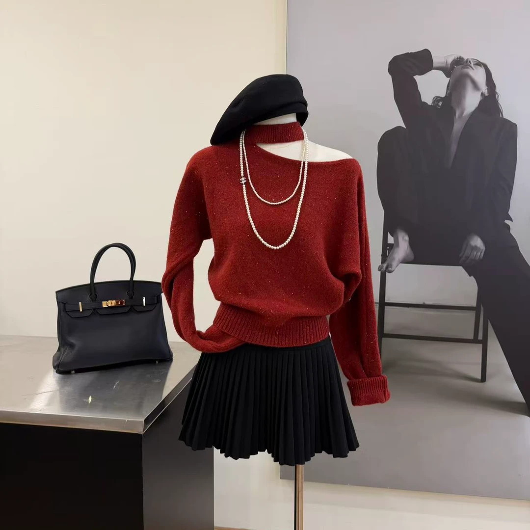 【纯欲女神】韩系氛围感小心机镂空修身显瘦气质上衣-V280-8637