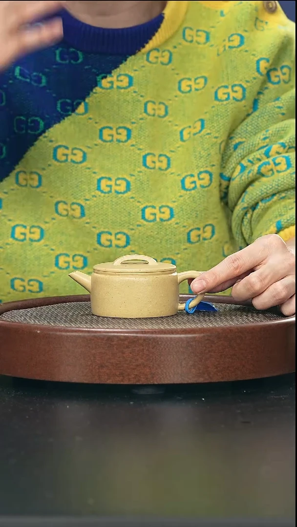 茶壶紫砂汉瓦-本绿30目-全手工微微瑕