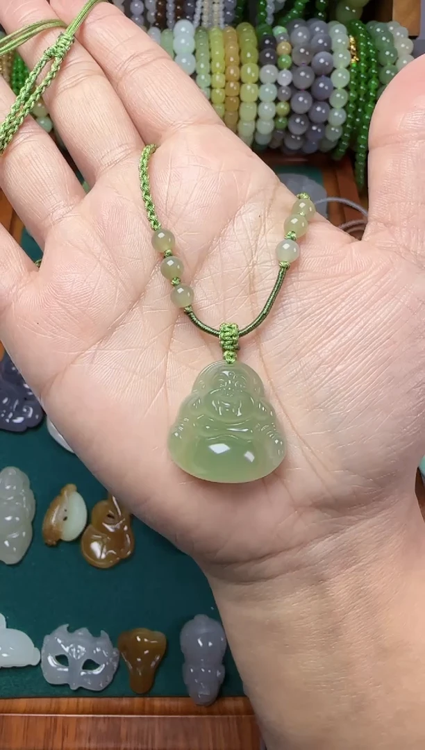 【闪购商品】和田玉无未镶嵌弥勒佛吊坠