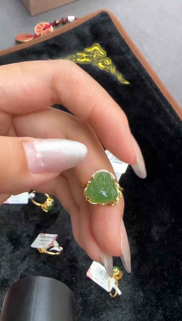 和田玉（碧玉）戒指银S925镶嵌多样性发货，拍一发一