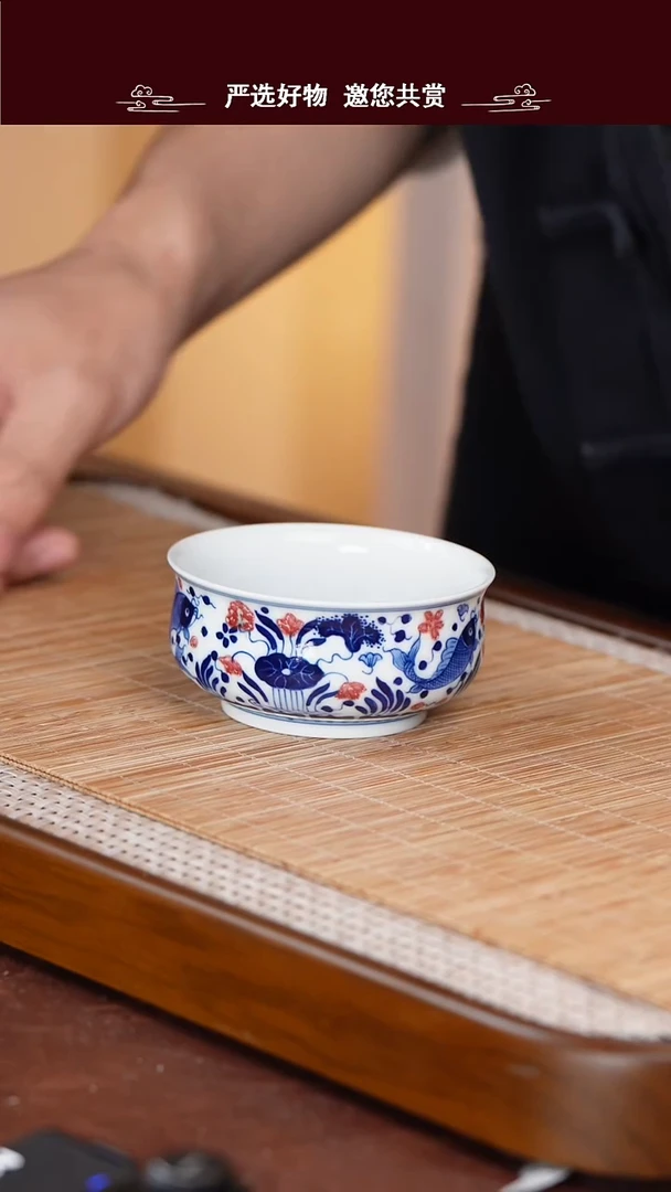 手工手绘青花高温杯子