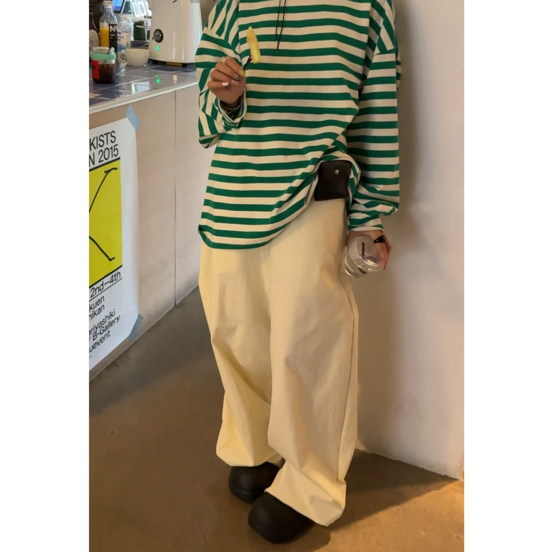 春季新款韩系时尚休闲设计款弯刀裤21218