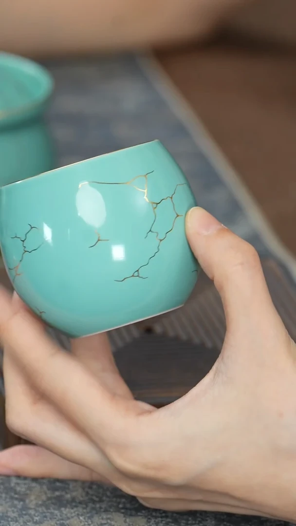 【绿松石金络龙蛋杯】【12西泠礼盒】