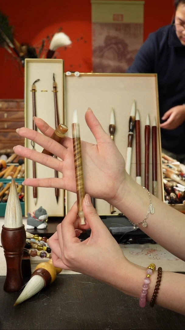 54号孤品高货毛笔链接 清水试笔 蘸墨不退