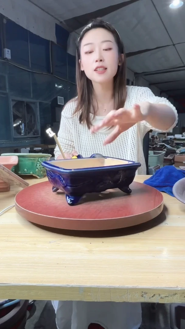 紫砂花盆浅草紫砂花盆微瑕