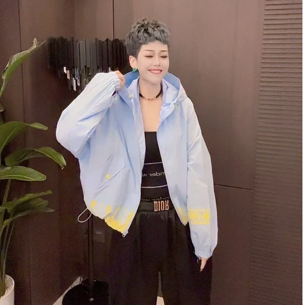 YY欧货潮牌设计款拼色防晒上衣77706
