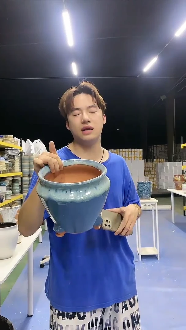 宜兴紫砂粗陶花盆