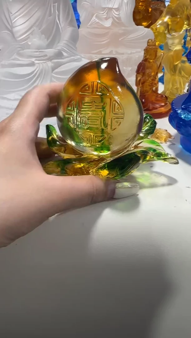 手工艺品琉璃535微瑕纯手工古法琉璃假一罚十