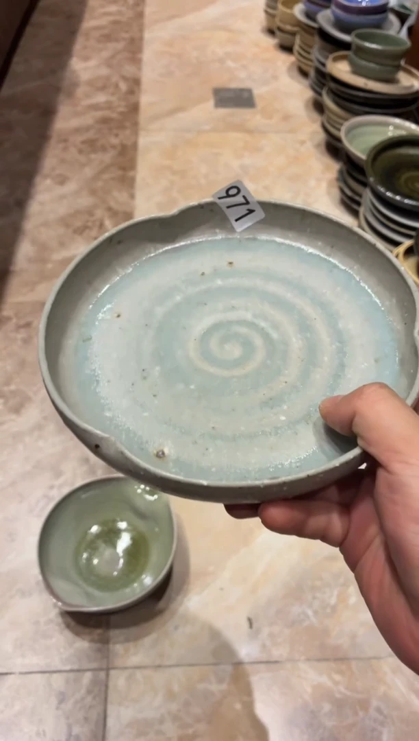 瓷片默*971手工冰魄异形盘1个