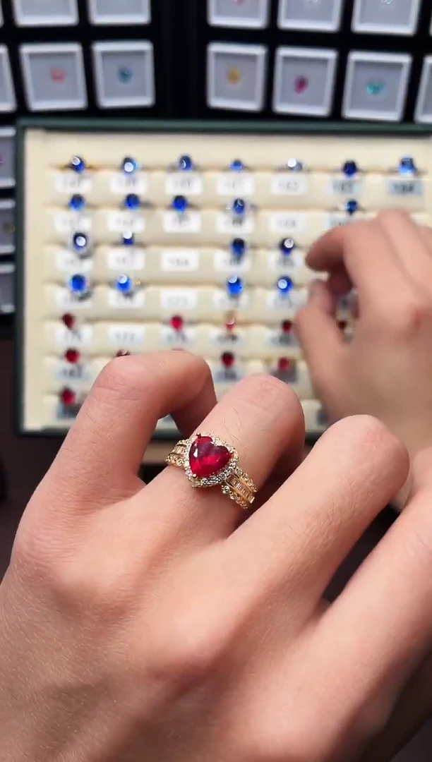 银S925镶嵌戒指红宝石0004