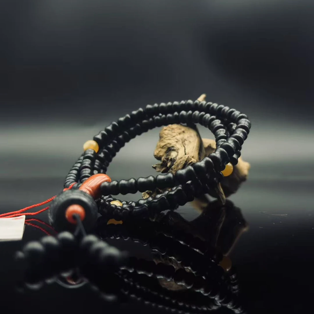 和田玉墨玉项链（108颗）0018