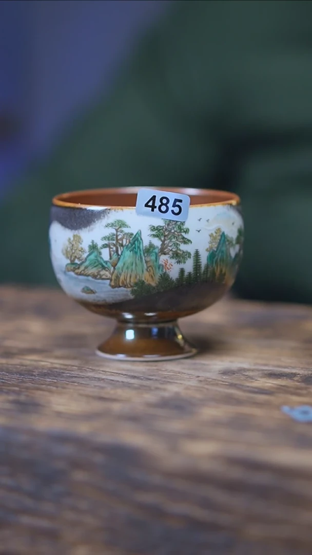 【闪购商品】485景德镇手绘山水窑变杯
