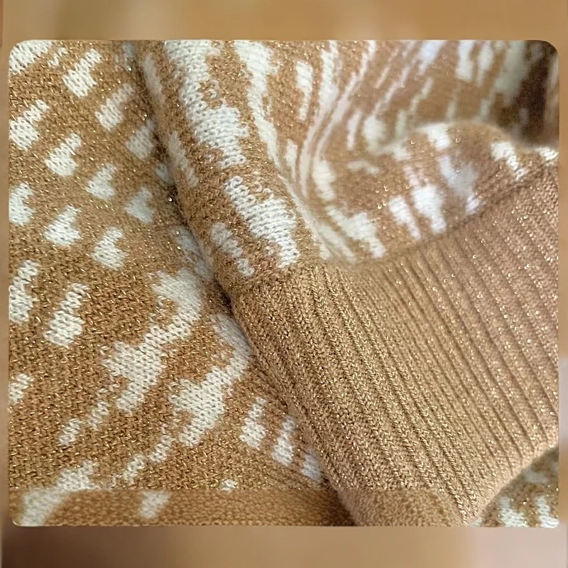 佐尔美气质优雅半身裙加厚冬季绵羊毛套装女E14MQ17咖色提花秋冬