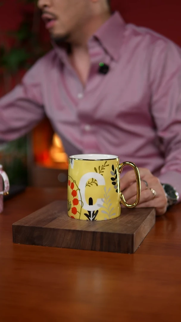 陶瓷A062  描金马克杯