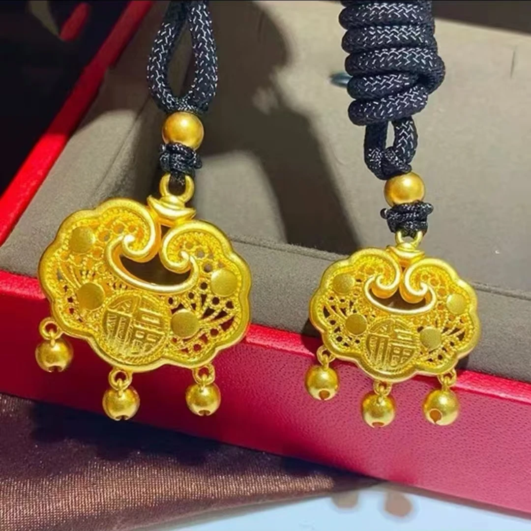 铜合金棉绳项链 2025爆款【平安锁项链】手工精美时尚挂坠