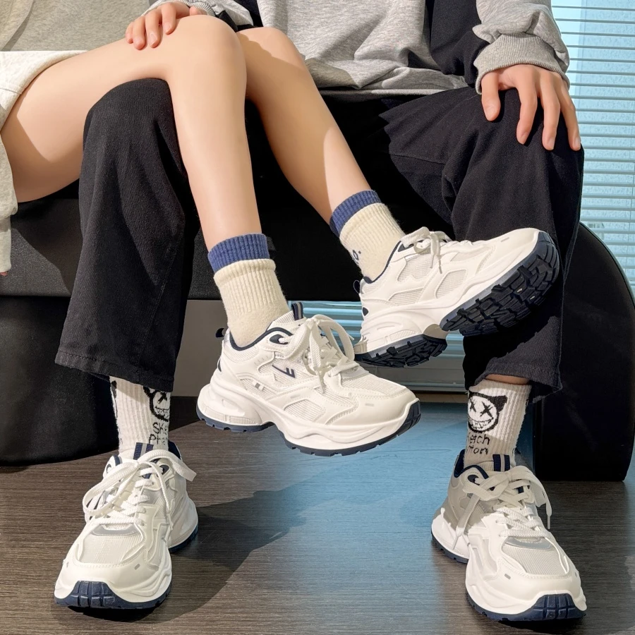 回力运动鞋女2025秋季新款厚底情侣小白鞋透气网面休闲百搭老爹鞋