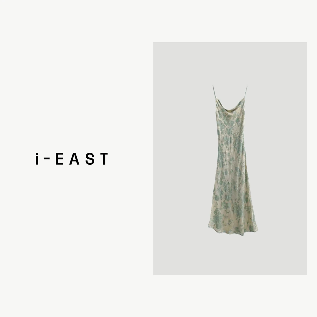 i-EAST 半冷西海岛~新中式提花吊带连衣裙汉服-4C GF178