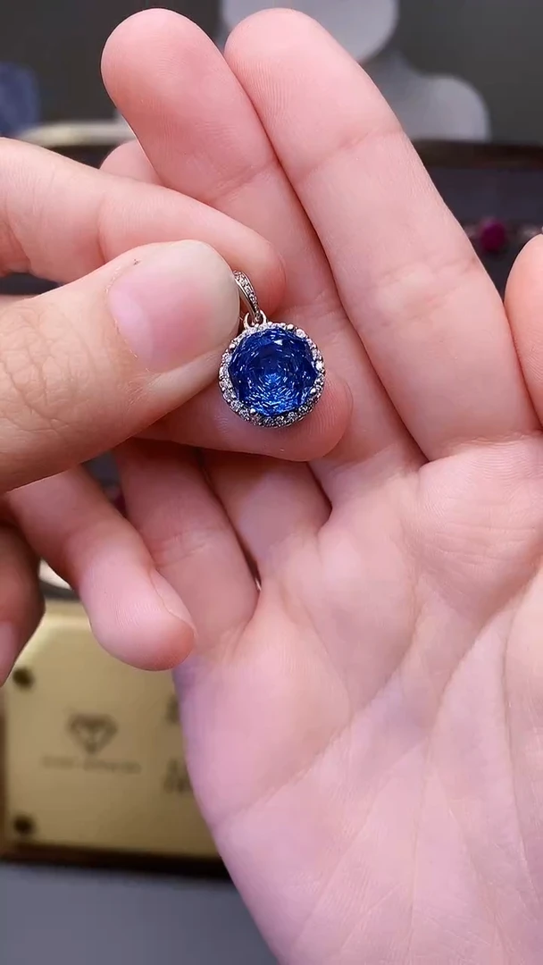 颈饰银S925镶嵌托帕石73