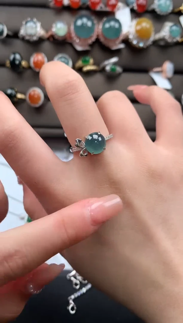 【闪购商品】翡翠戒指银S925镶嵌1415